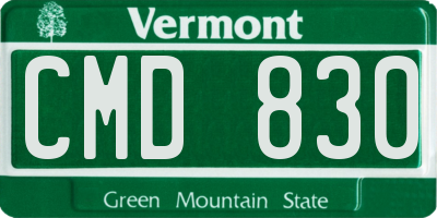 VT license plate CMD830