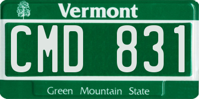 VT license plate CMD831