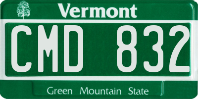 VT license plate CMD832