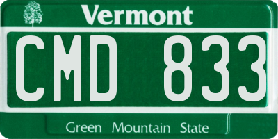 VT license plate CMD833