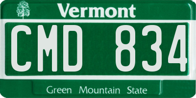 VT license plate CMD834