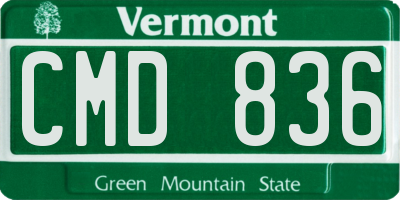 VT license plate CMD836