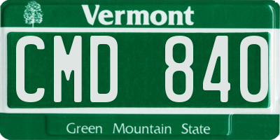 VT license plate CMD840