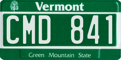 VT license plate CMD841