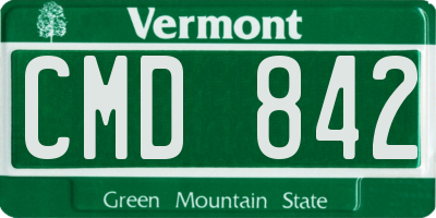 VT license plate CMD842