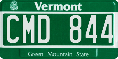 VT license plate CMD844