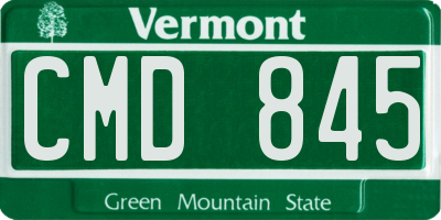 VT license plate CMD845