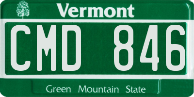 VT license plate CMD846