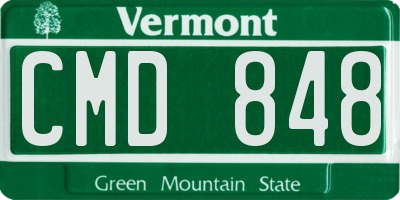 VT license plate CMD848