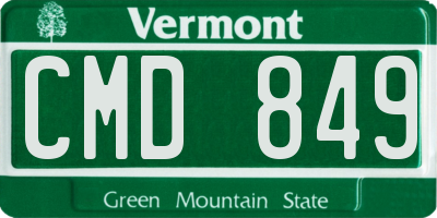 VT license plate CMD849