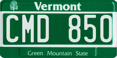VT license plate CMD850