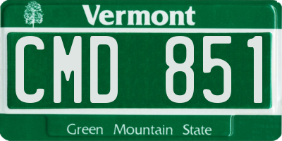 VT license plate CMD851