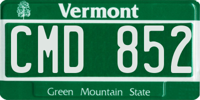 VT license plate CMD852