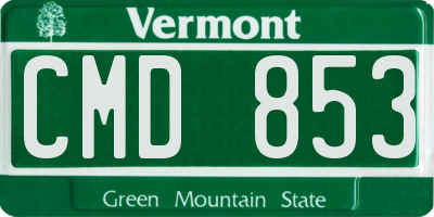 VT license plate CMD853