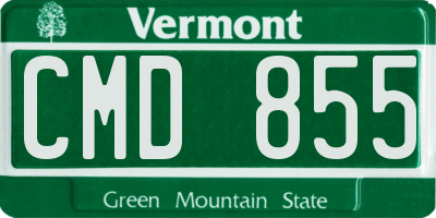 VT license plate CMD855