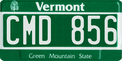 VT license plate CMD856