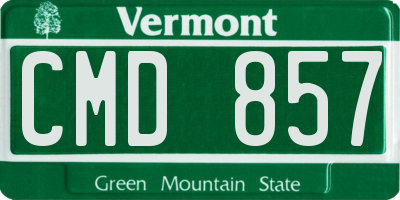 VT license plate CMD857