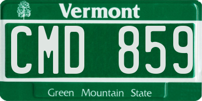 VT license plate CMD859