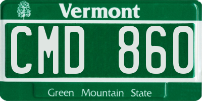 VT license plate CMD860