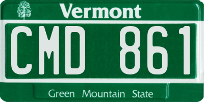 VT license plate CMD861