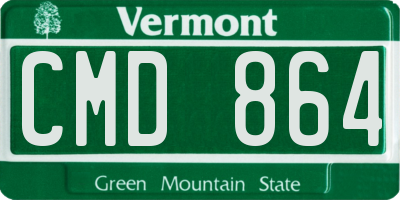 VT license plate CMD864