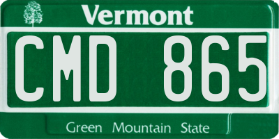 VT license plate CMD865