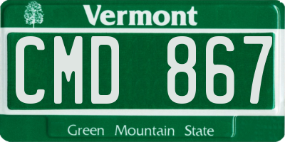 VT license plate CMD867