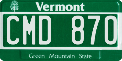 VT license plate CMD870