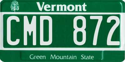 VT license plate CMD872
