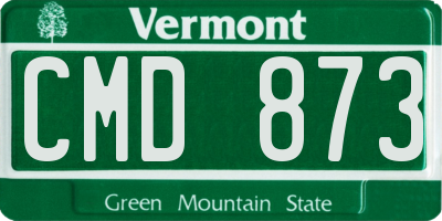 VT license plate CMD873
