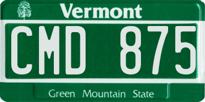 VT license plate CMD875