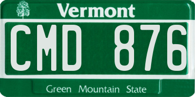 VT license plate CMD876