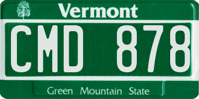 VT license plate CMD878