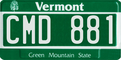 VT license plate CMD881