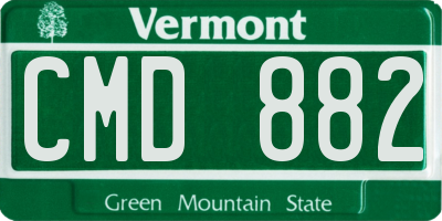 VT license plate CMD882