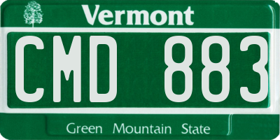 VT license plate CMD883