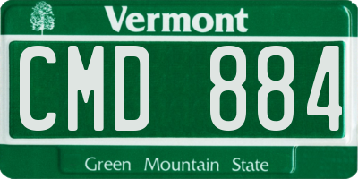 VT license plate CMD884