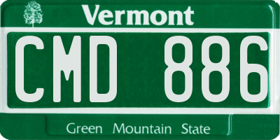 VT license plate CMD886