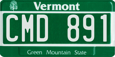 VT license plate CMD891
