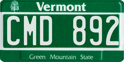 VT license plate CMD892