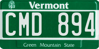 VT license plate CMD894