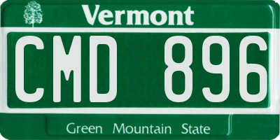 VT license plate CMD896
