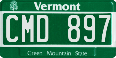 VT license plate CMD897