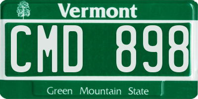 VT license plate CMD898