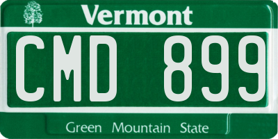 VT license plate CMD899