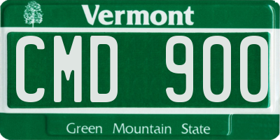 VT license plate CMD900
