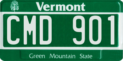 VT license plate CMD901