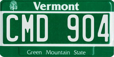 VT license plate CMD904