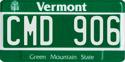VT license plate CMD906