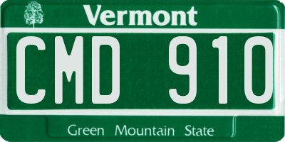 VT license plate CMD910